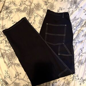 Size 7 Garage Cargo Pants Black w/ White Stitching